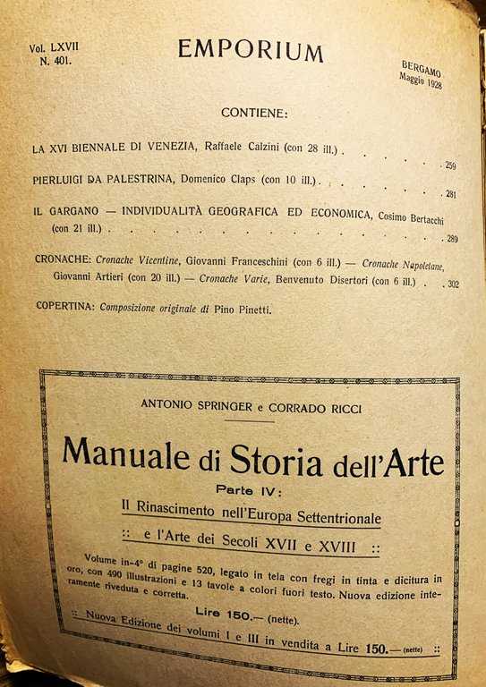 Emporium. Rivista Mensile Illustrata d'Arte e di Coltura (Vol. LXVII …
