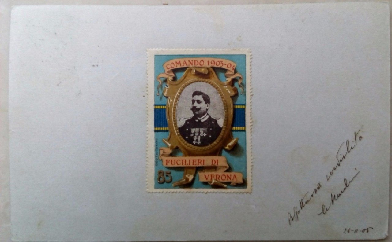 Erinnofilo Fucilieri di Verona Comando 1903-04 viaggiata
