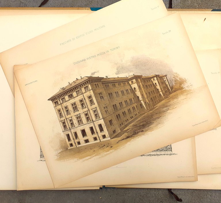 Esempi di facciate di edifizi d'uso militare Torino 1893