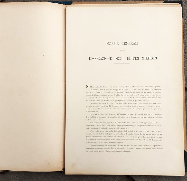 Esempi di facciate di edifizi d'uso militare Torino 1893