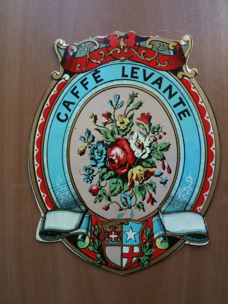 Etichetta liquore cromolitografia CAFFE' LEVANTE inizi '900