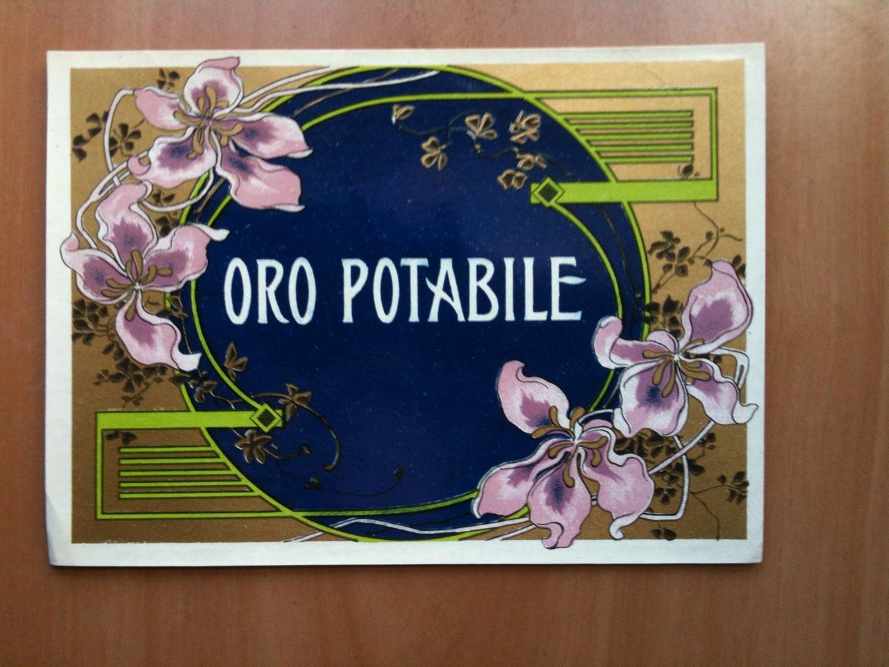 Etichetta liquore LIBERTY cromolitografia ORO POTABILE inizi '900