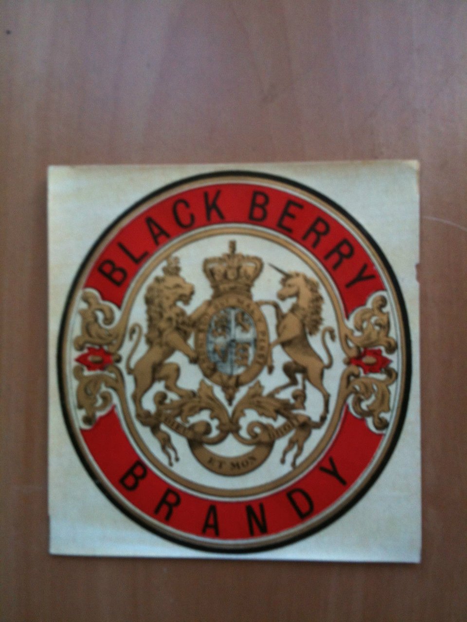 Etichetta liquore/Liqueur label cromolitografia Black Berry Brandy inizi '900