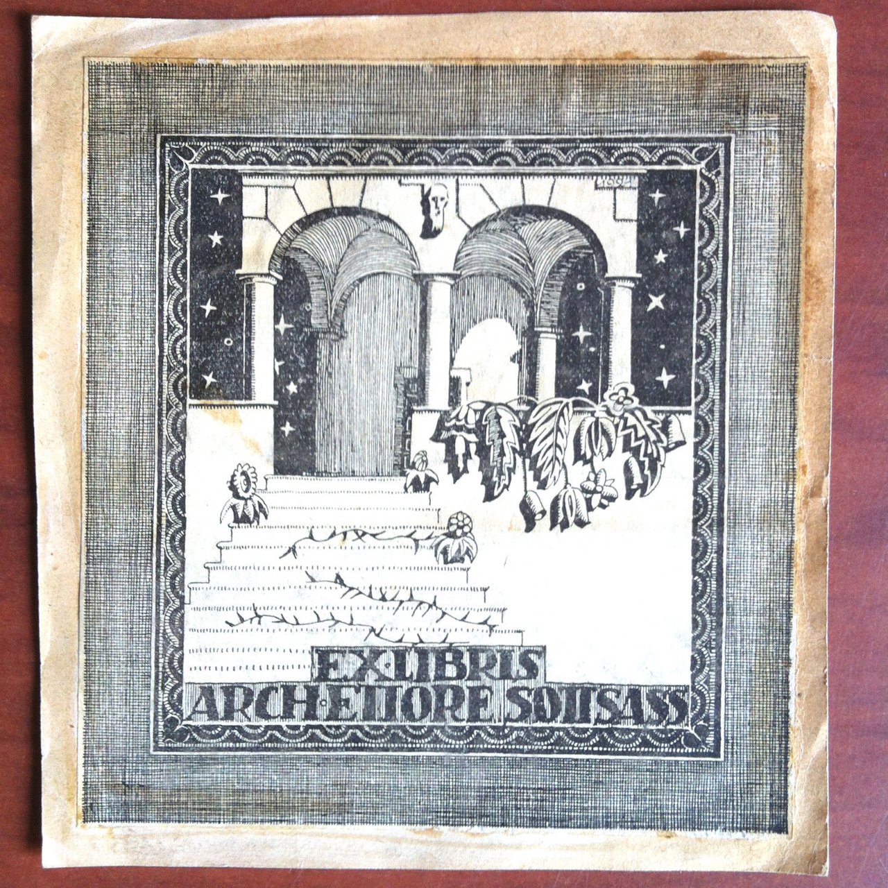 Ex Libris Architetto Ettore Sottsass originale - E14617