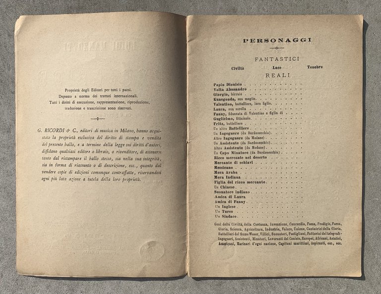 Excelsior. Azione coreografica, storica, allegorica, fantastica in 6 parti e …