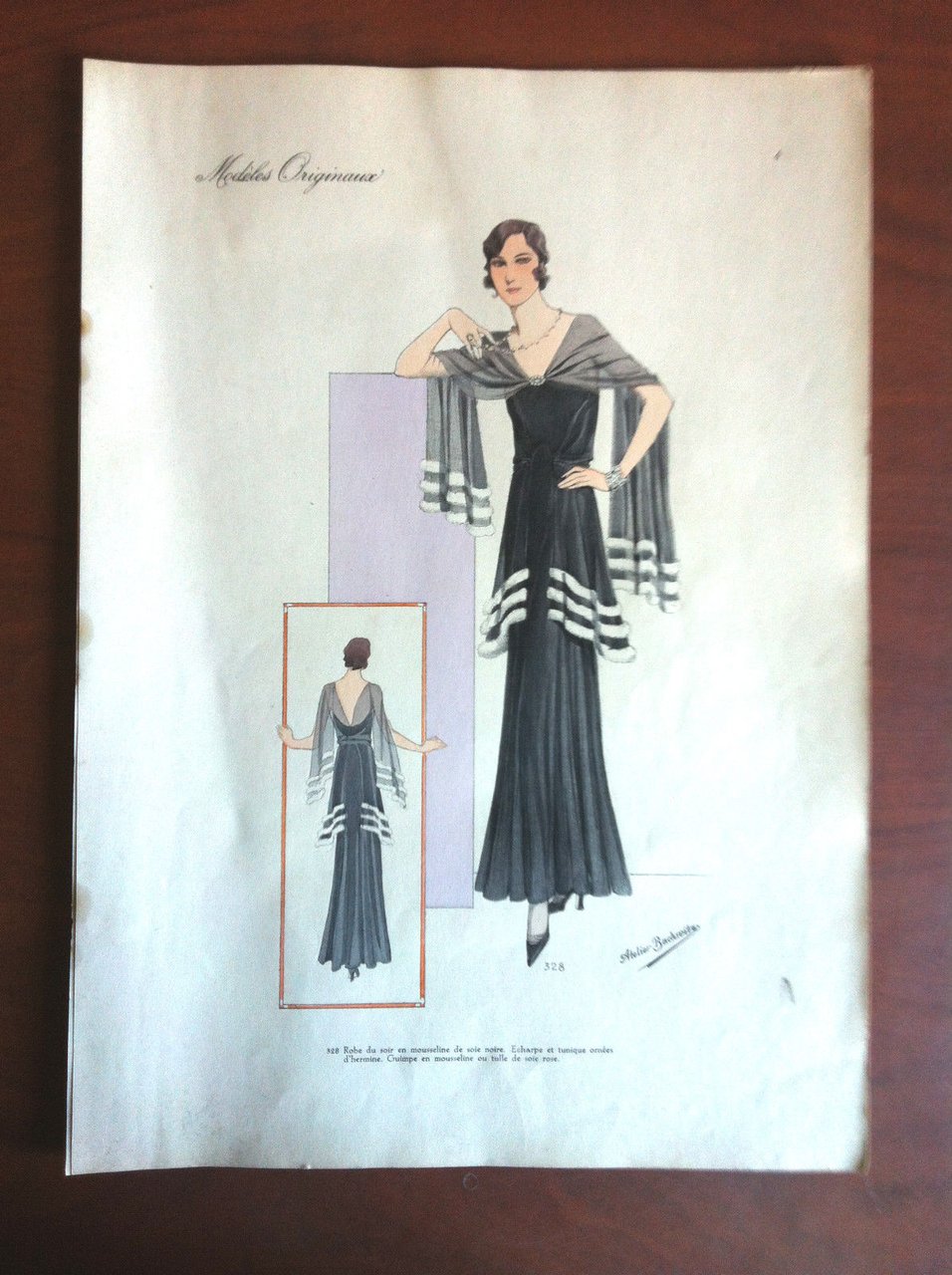 Figurino Atelier Bachroitz Paris originale 1931 - E11724 | Immagine principale