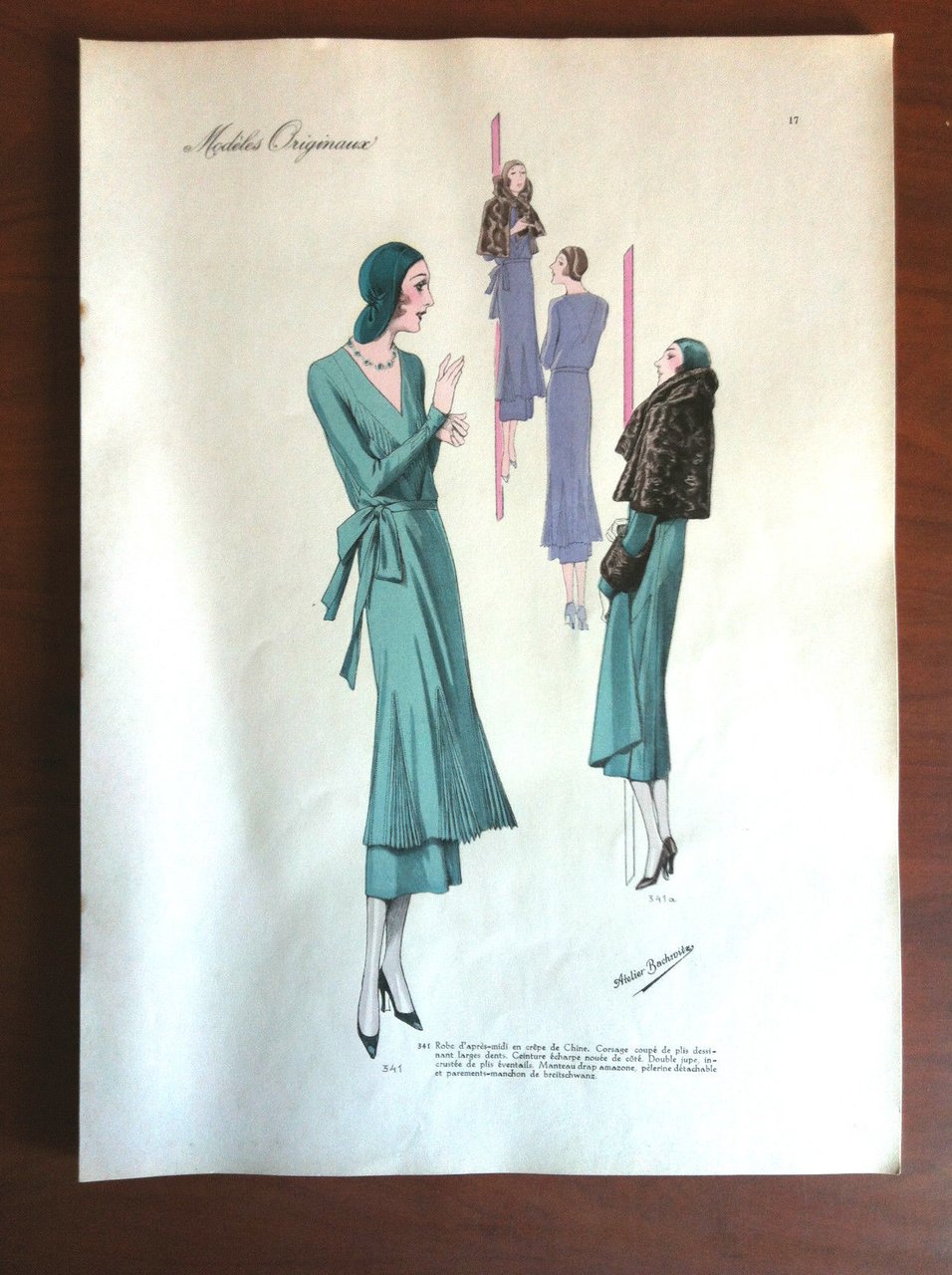 Figurino Atelier Bachroitz Paris originale 1931 - E7527