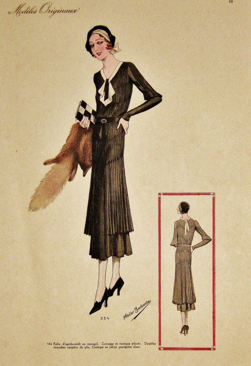 Figurino Atelier Bachroitz Paris originale 1931