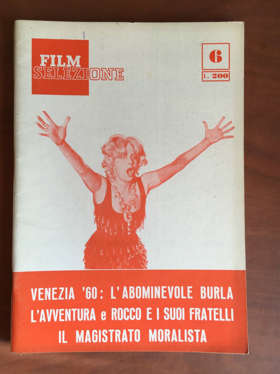 Film Selezione n^ 6 Ottobre/Novembre 1960 Cover Anna Magnani - …