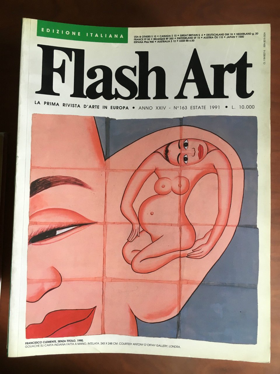 Flash Art n^ 163 Estate 1991 Cover Francesco Clemente - …