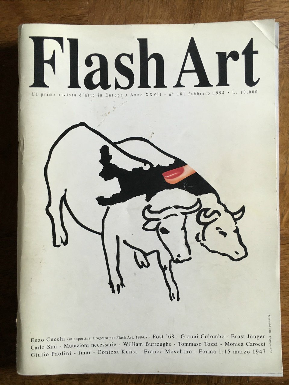 Flash Art n^ 181 Febbraio 1994 Cover Enzo Cucchi - …