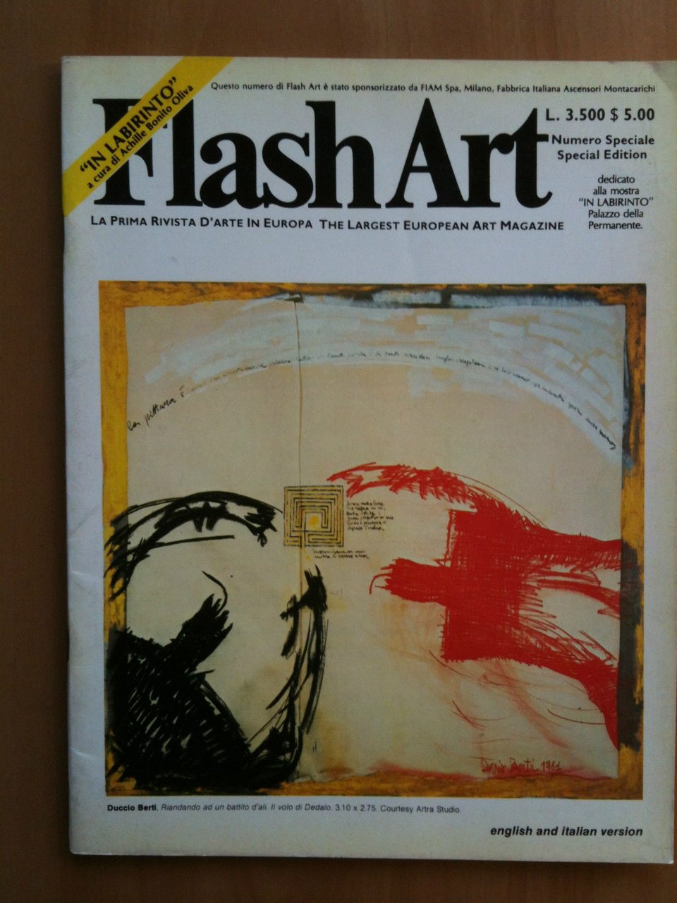 Flash Art numero speciale/Special Edition 1981 Cover Duccio Berti