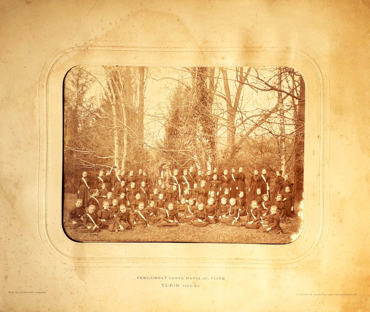 Foto Gruppo Pensionnat Santa Maria del Fiore Torino 1898-99