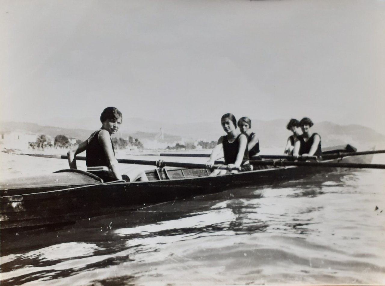 Fotografia originale "Canottaggio femminile" anni '20