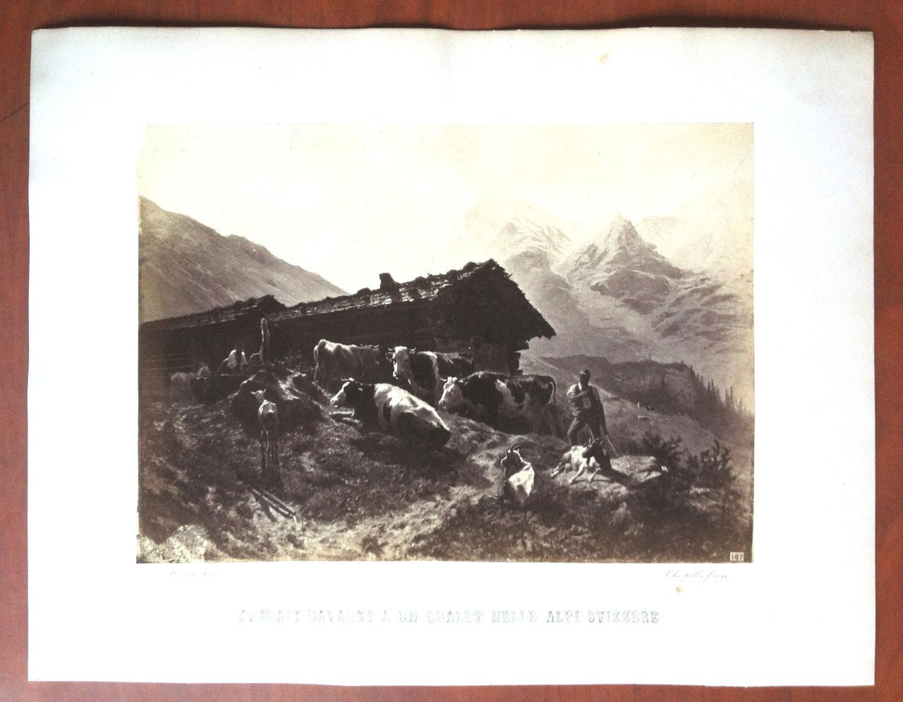 Fotografia originale Chiappella dipinto di Humbert 1863 Alpi Svizzere | Immagine principale