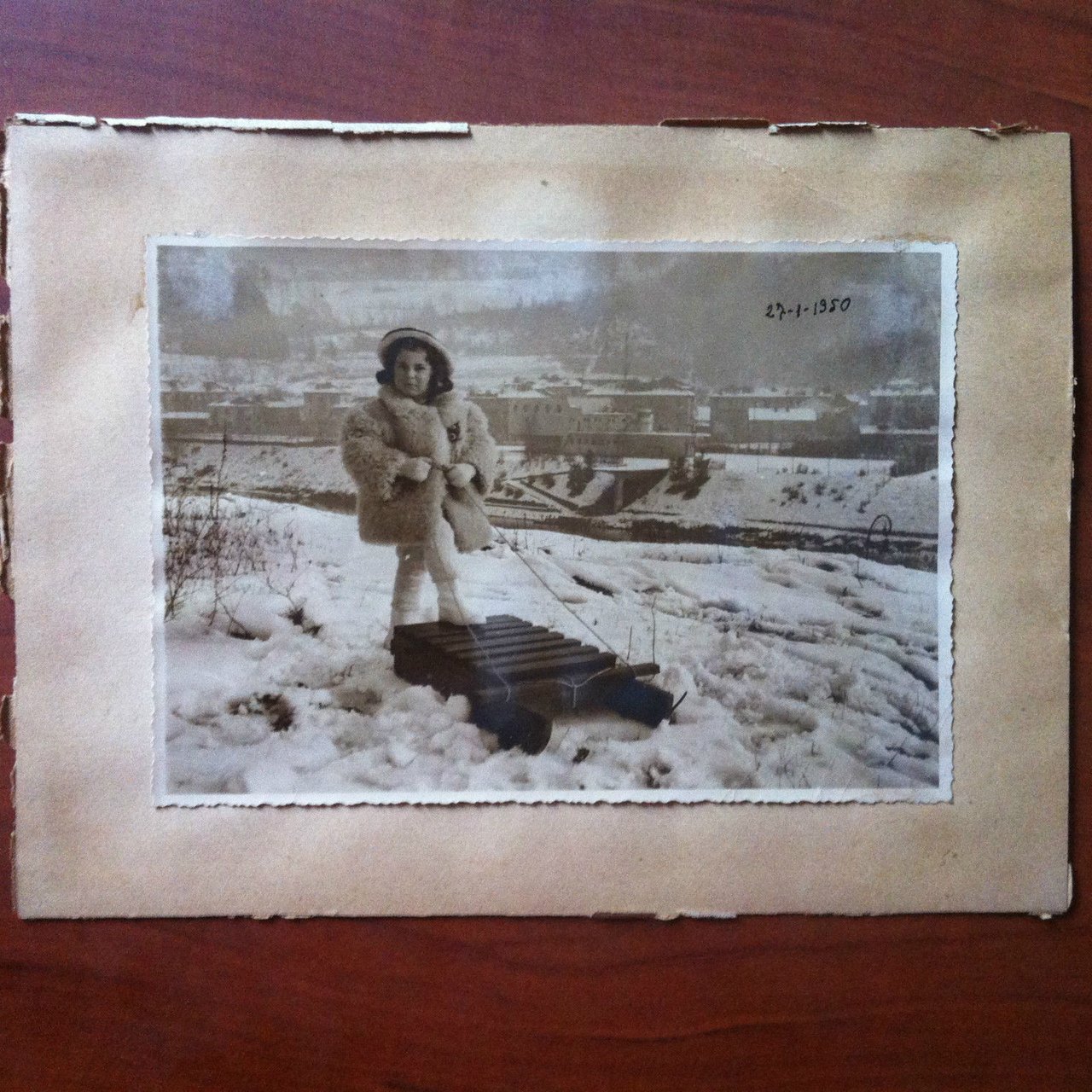 Fotografia originale di bimba nella neve in riva al Po …