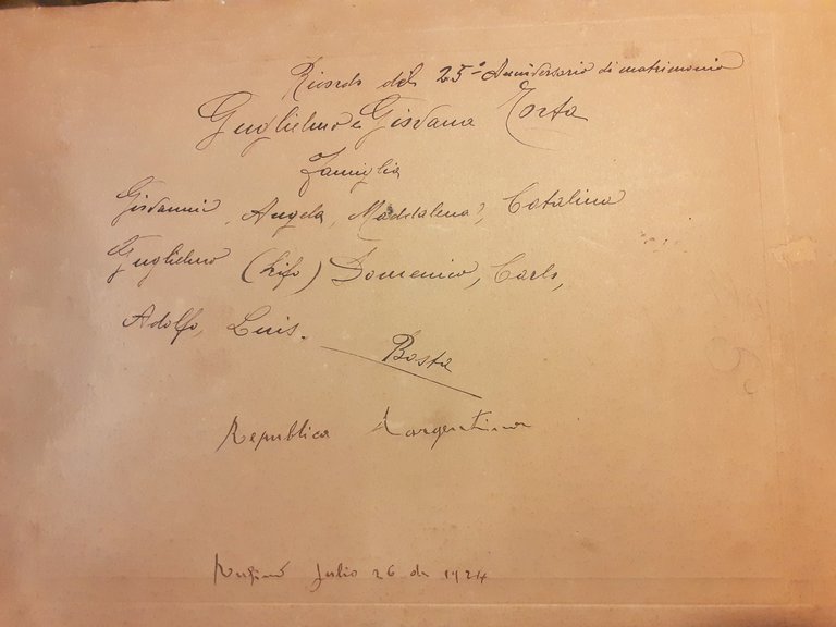 Fotografia originale Gruppo di famiglia Piemontese in Argentina 1924