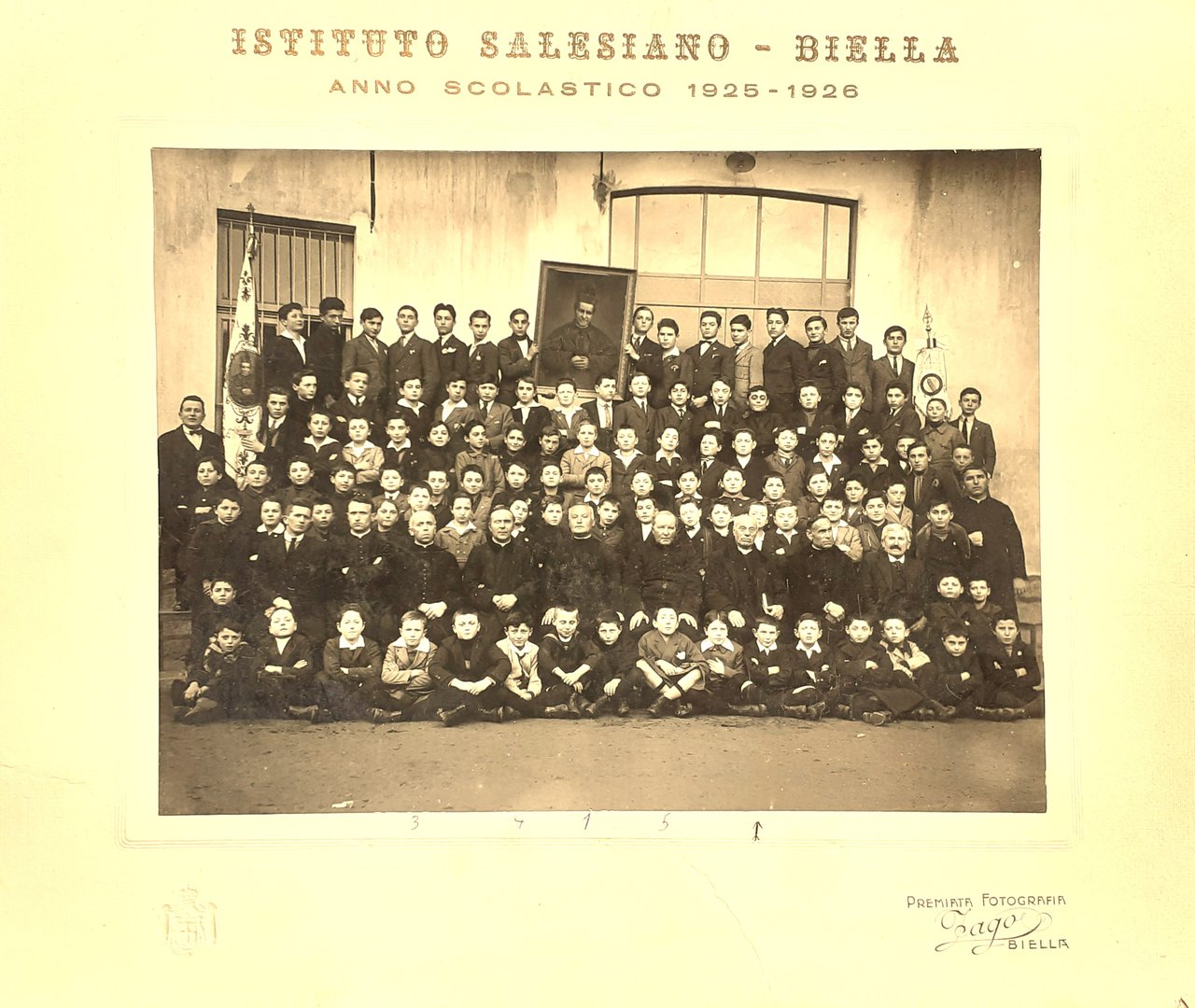 Fotografia Zago Biella originale 1925/26 Istituto Salesiano Biella - E17388