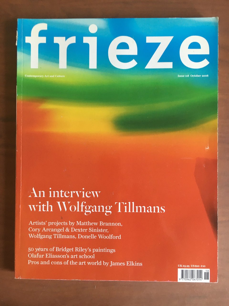 Frieze n^ 118 October 2008 Cover: Wolfgang Tillmans - E21622