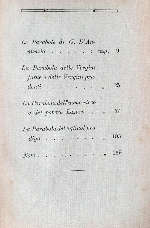 Gabriele D'Annunzio LE PARABOLE raccolte e annotate da G. Ferri …