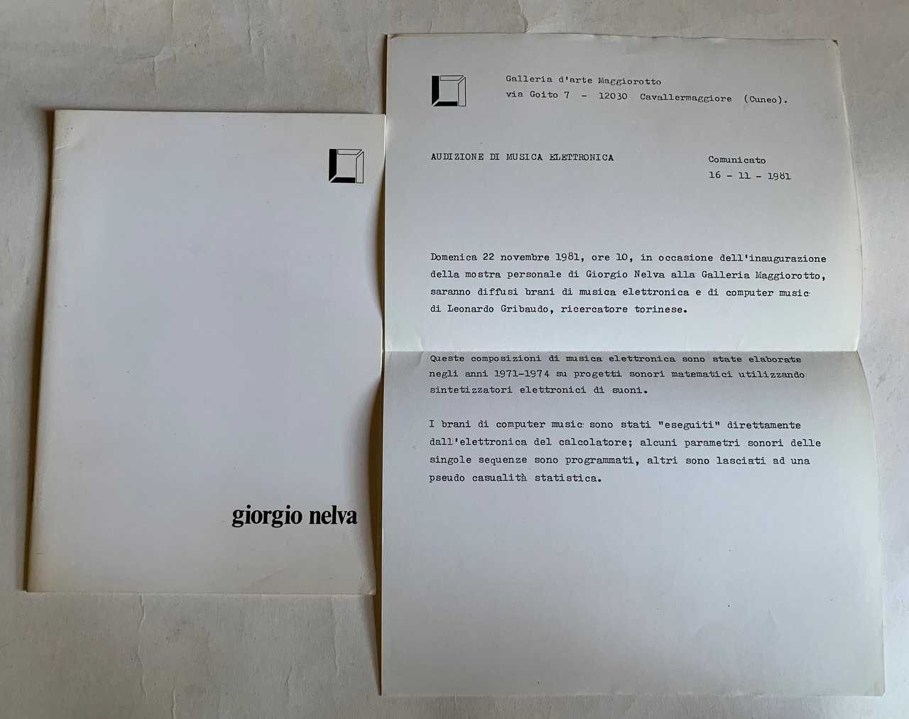 GALLERIA MAGGIOROTTO / giorgio nelva / esposizione dal 22 novembre …