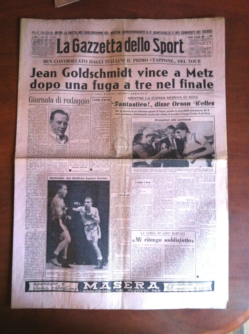 Gazzetta dello sport 14 Luglio 1950 Tour de France - …