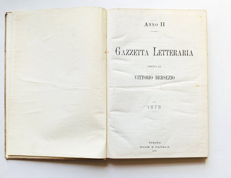 Gazzetta Letteraria (Anno II, 1878, nn. 1-52, 5 gennaio 1878 … | Immagine Gallery 2