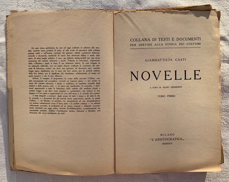 Giambattista Casti, Novelle (Tomo Primo)