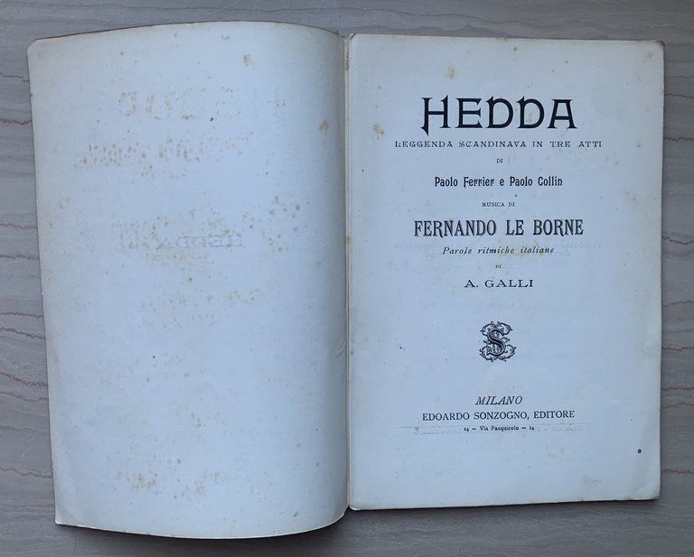 Hedda. Leggenda scandinava in tre atti