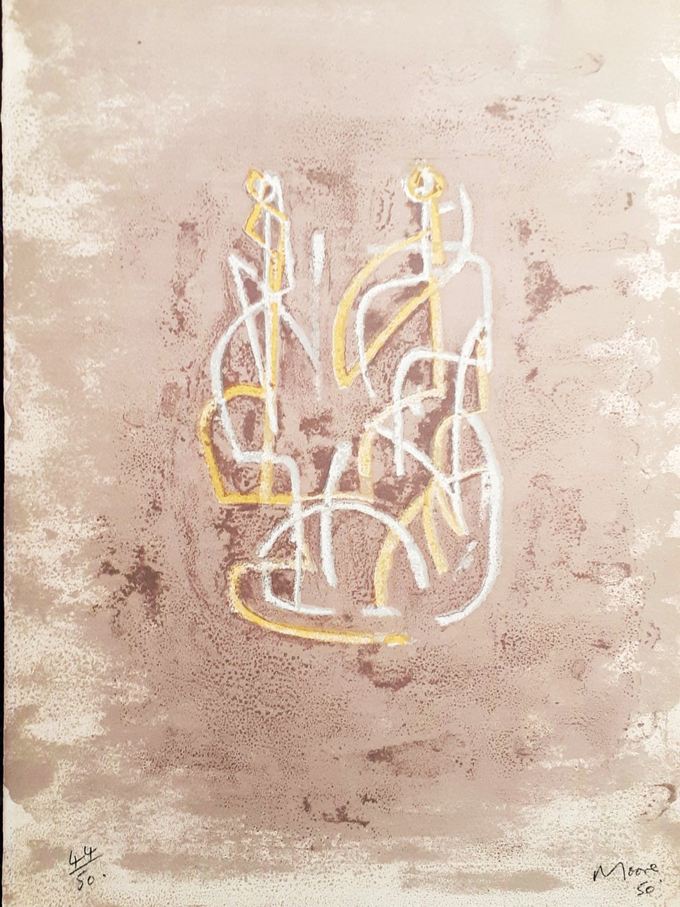Henry Moore litografia originale 1950 tiratura 44/ 50 La Bussola …