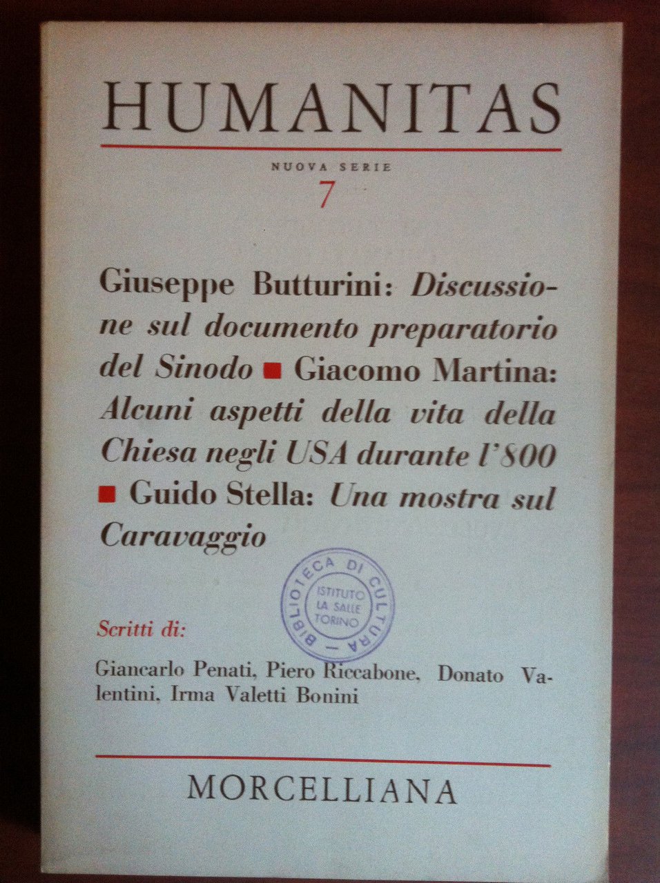 Humanitas Anno XXIX n^ 7 Luglio 1974 Morcelliana Editrice - … | Immagine principale