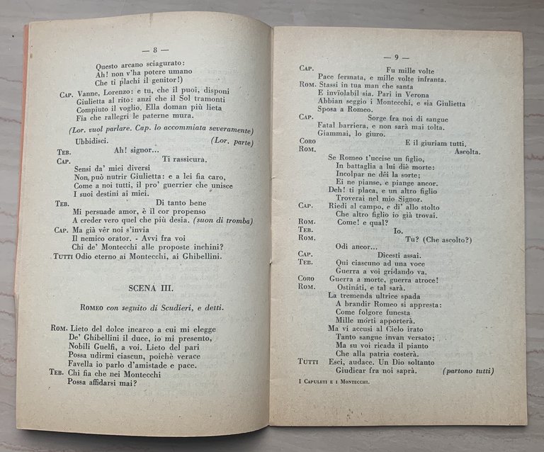 I Capuleti e i Montecchi. Tragedia lirica in quattro parti