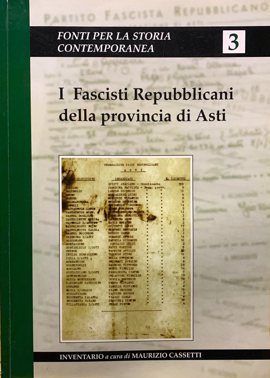 I Fascisti Repubblicani della provincia di Asti. Inventario | Immagine principale