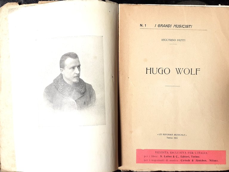 I Grandi Musicisti HUGO WOLF La Riforma musicale Torino 1914