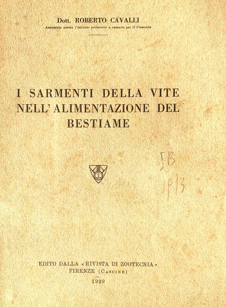 I sarmenti della vite nell'alimentazione del bestiame