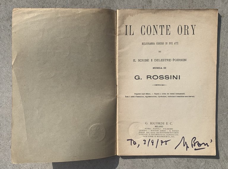 Il Conte Ory. Melodramma giocoso in due atti