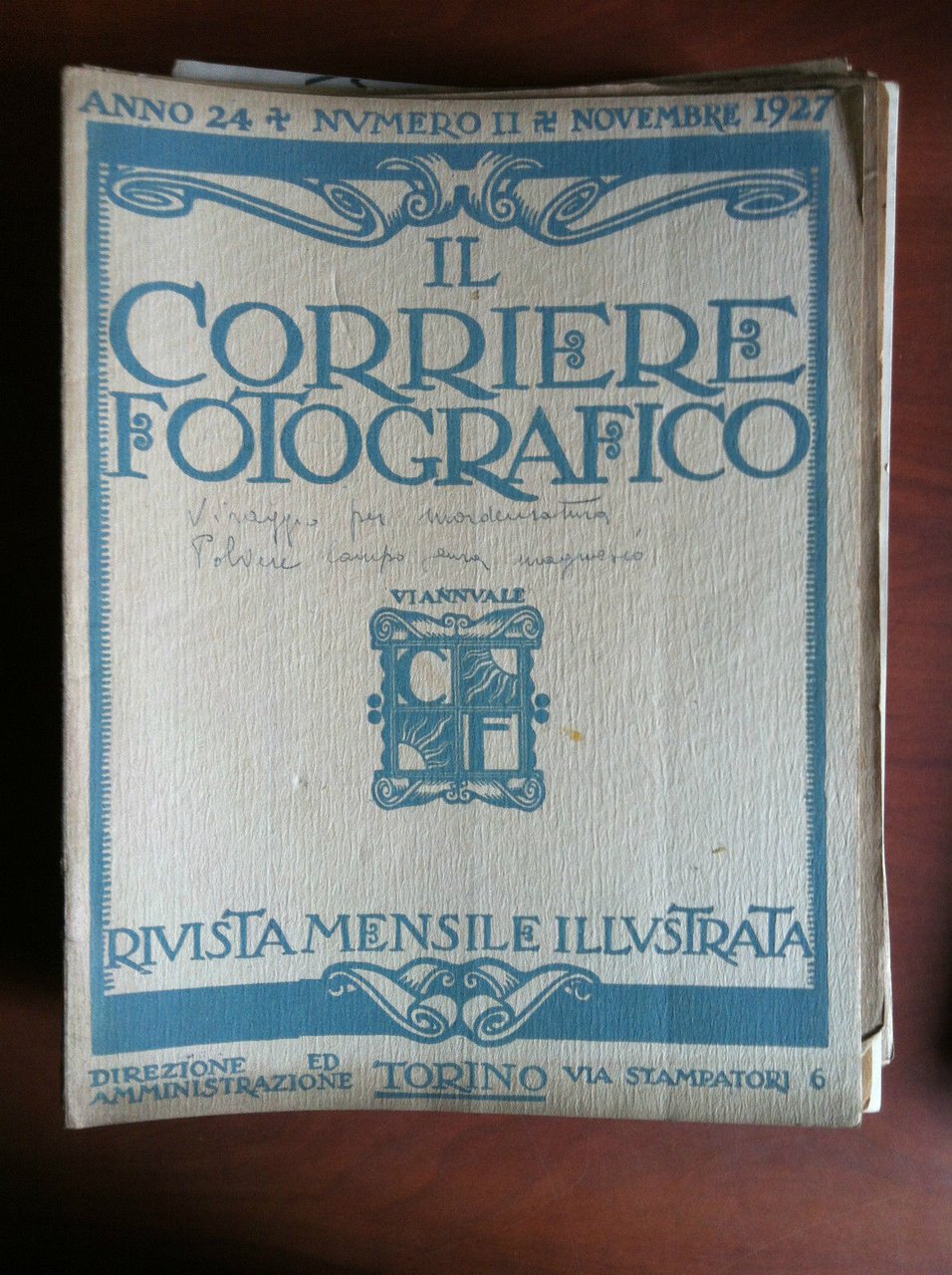 Il Corriere Fotografico anno 24 n^ 11 Novembre 1927 - … | Immagine principale