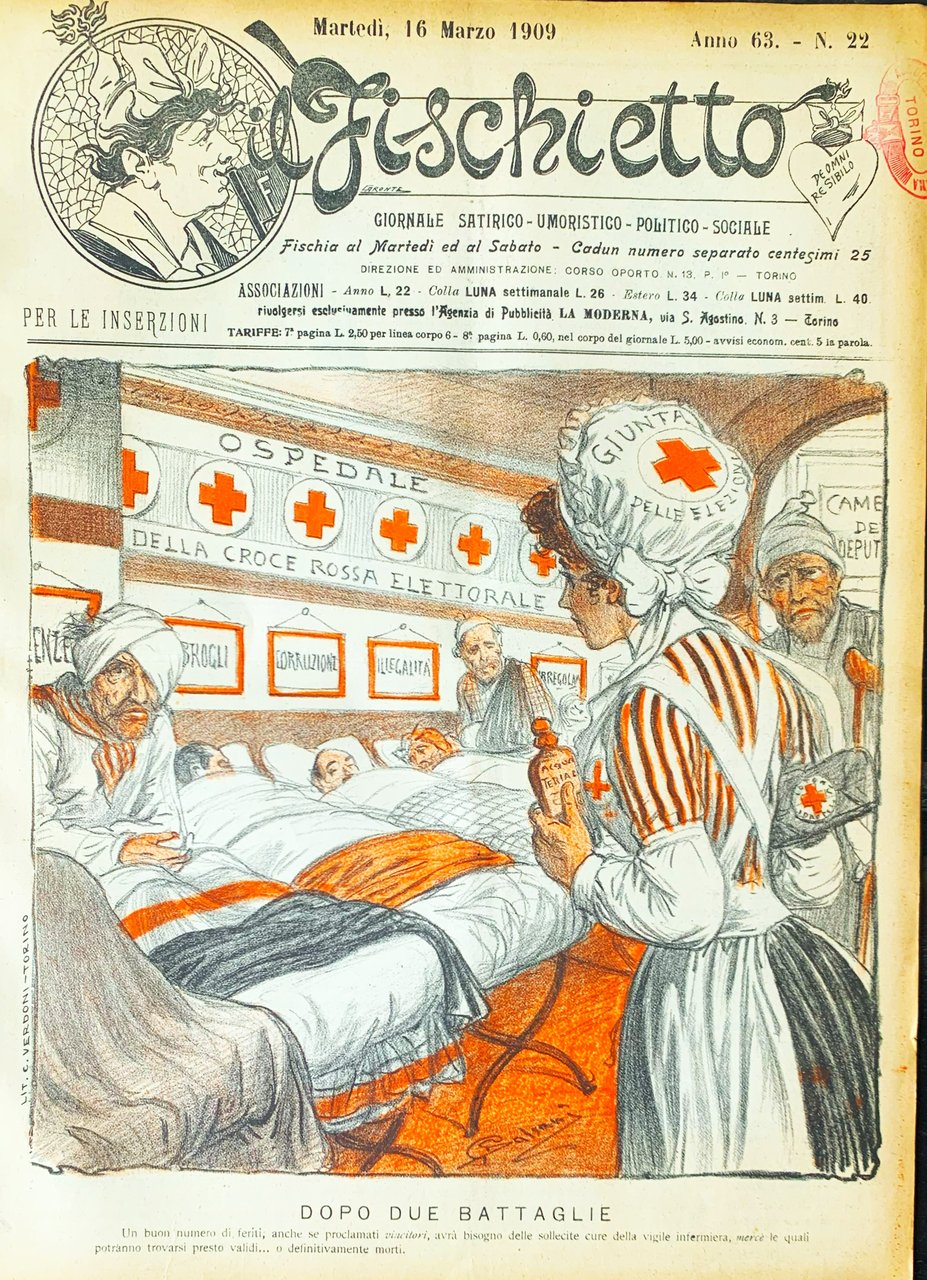 Il Fischietto giornale satirico Martedì 16 marzo 1909