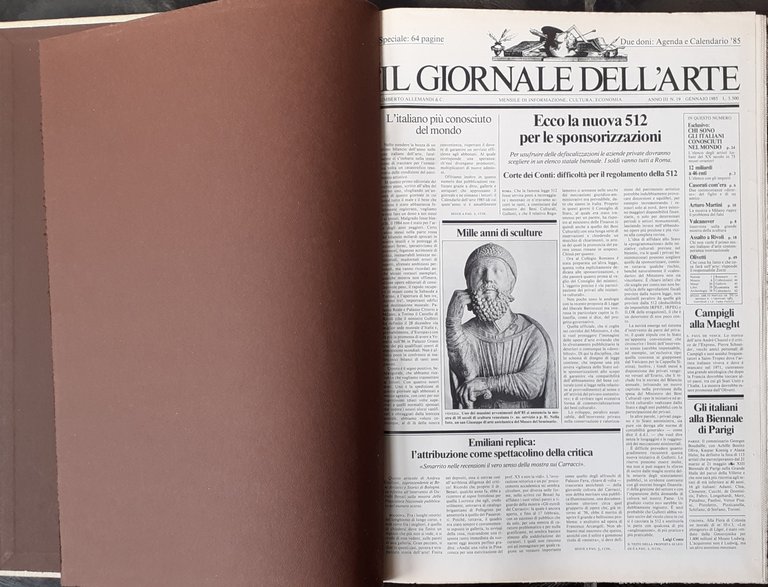 Il Giornale dell'Arte Anno III rilegato 1985