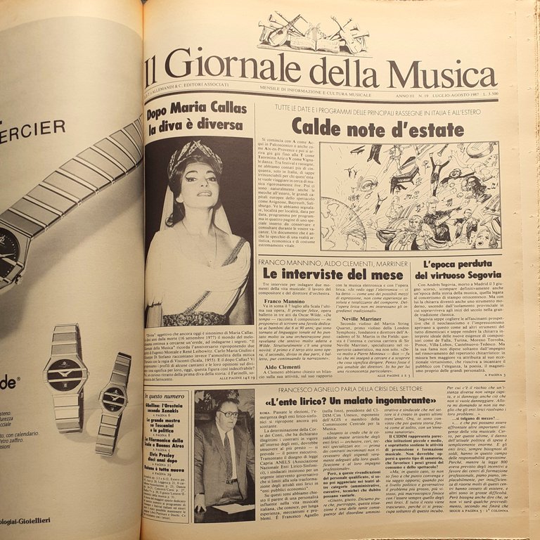 Il Giornale della Musica annata completa rilegata 1987