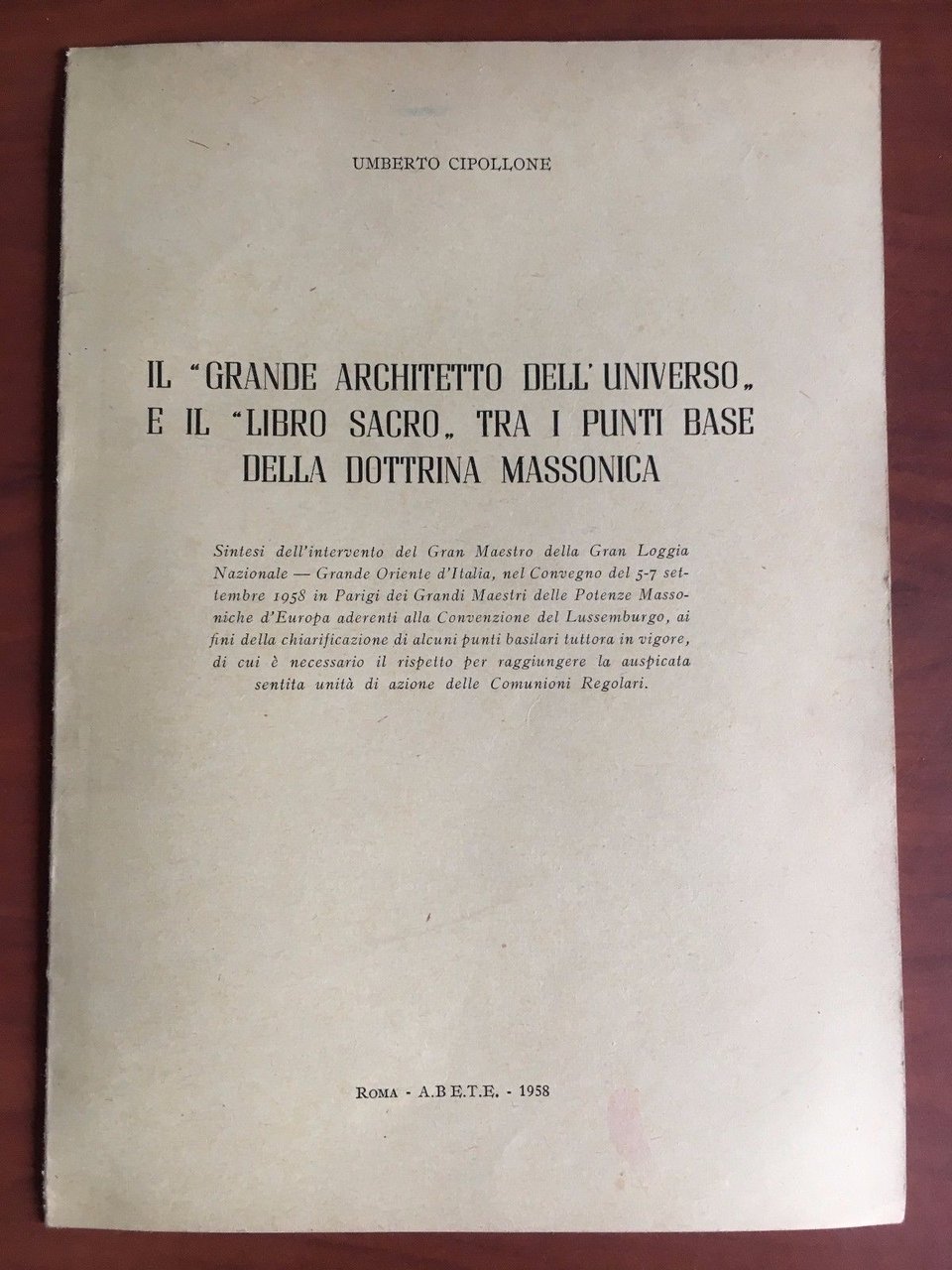 Il Grande Architetto dell'Universo e IL Libro Sacro Dottrina Massonica …