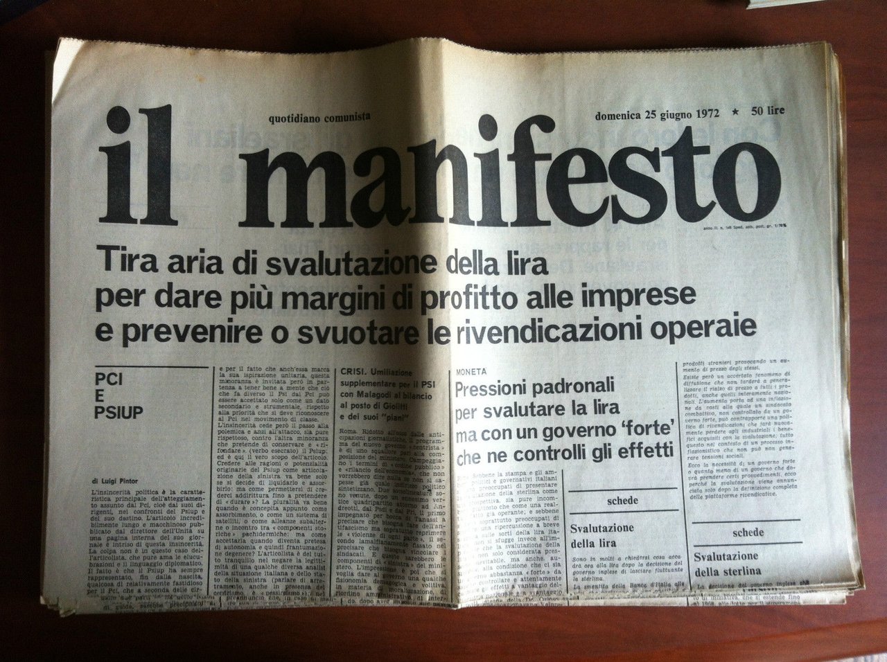 Il Manifesto anno II n^ 148 Domenica 25 Giugno 1972 …