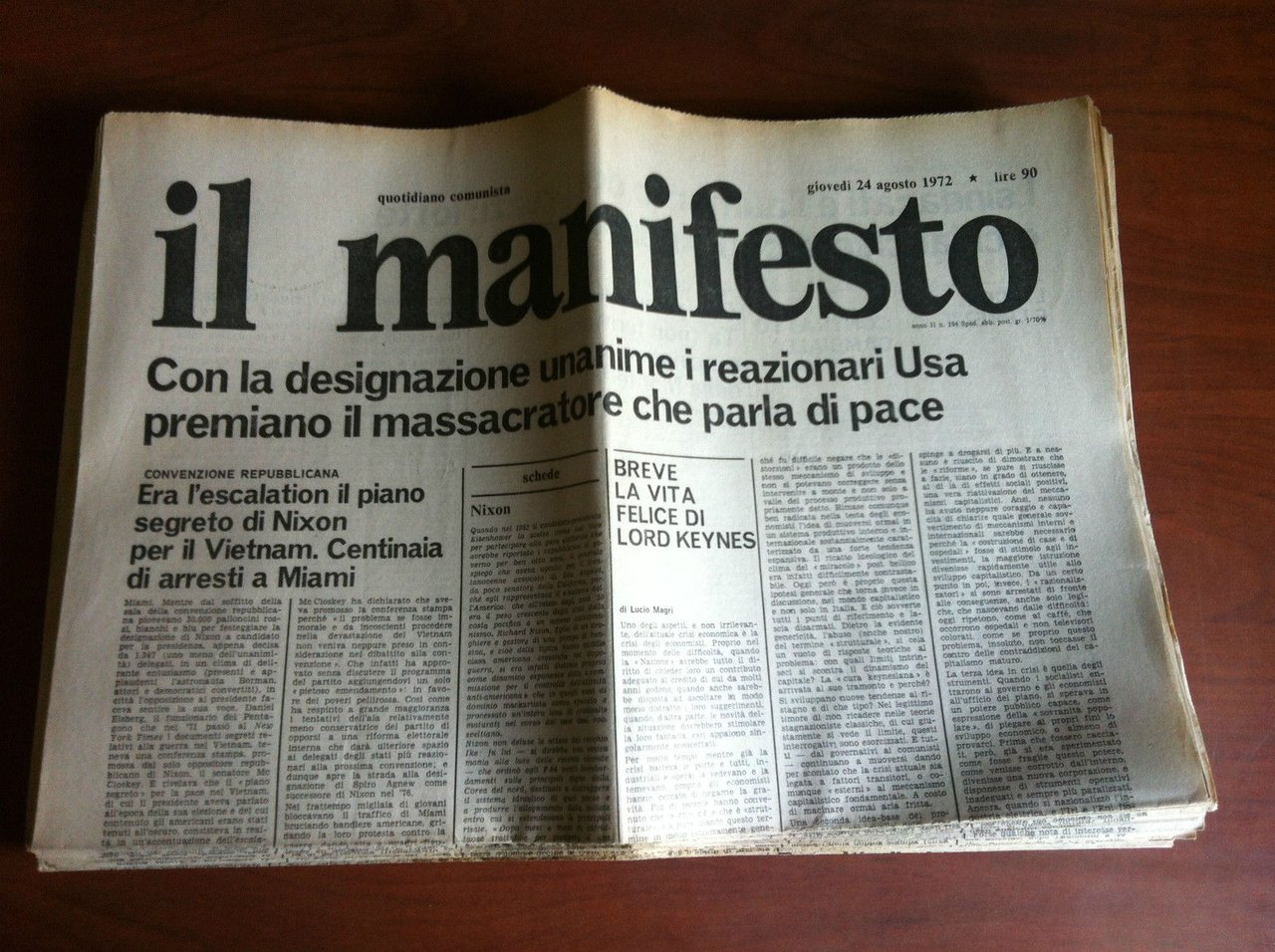 Il Manifesto anno II n^ 194 giovedì 24 Agosto 1972 …