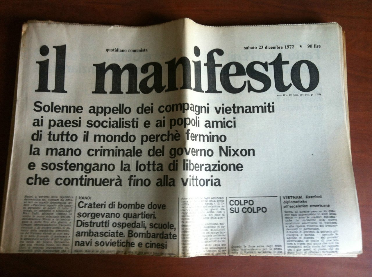 Il Manifesto anno II n^ 297 Sabato 23 dicembre 1972 …