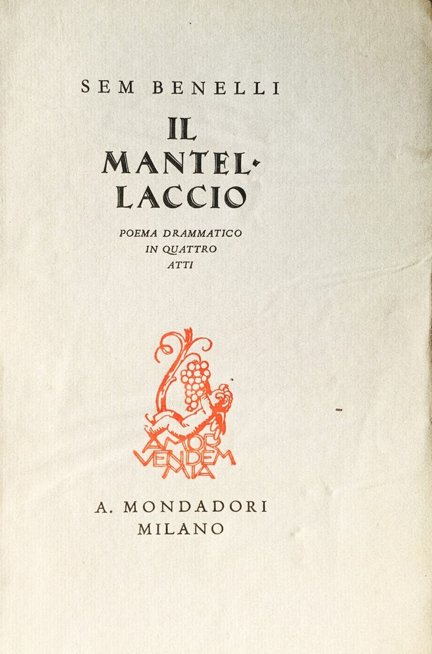 Il Mantellaccio. Poema drammatico in quattro atti | Immagine principale