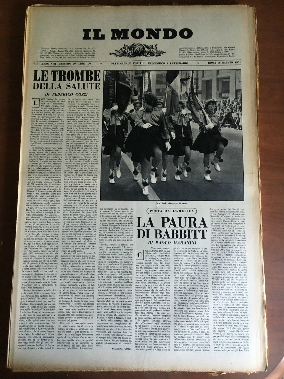 Il Mondo diretto da Mario Pannunzio 639 Anno XIII n^ …