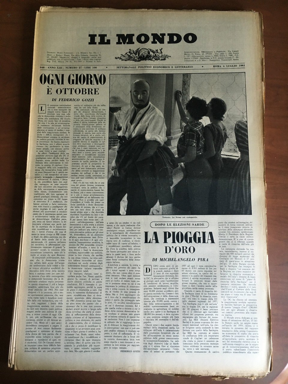 Il Mondo diretto da Mario Pannunzio 646 Anno XIII n^ …