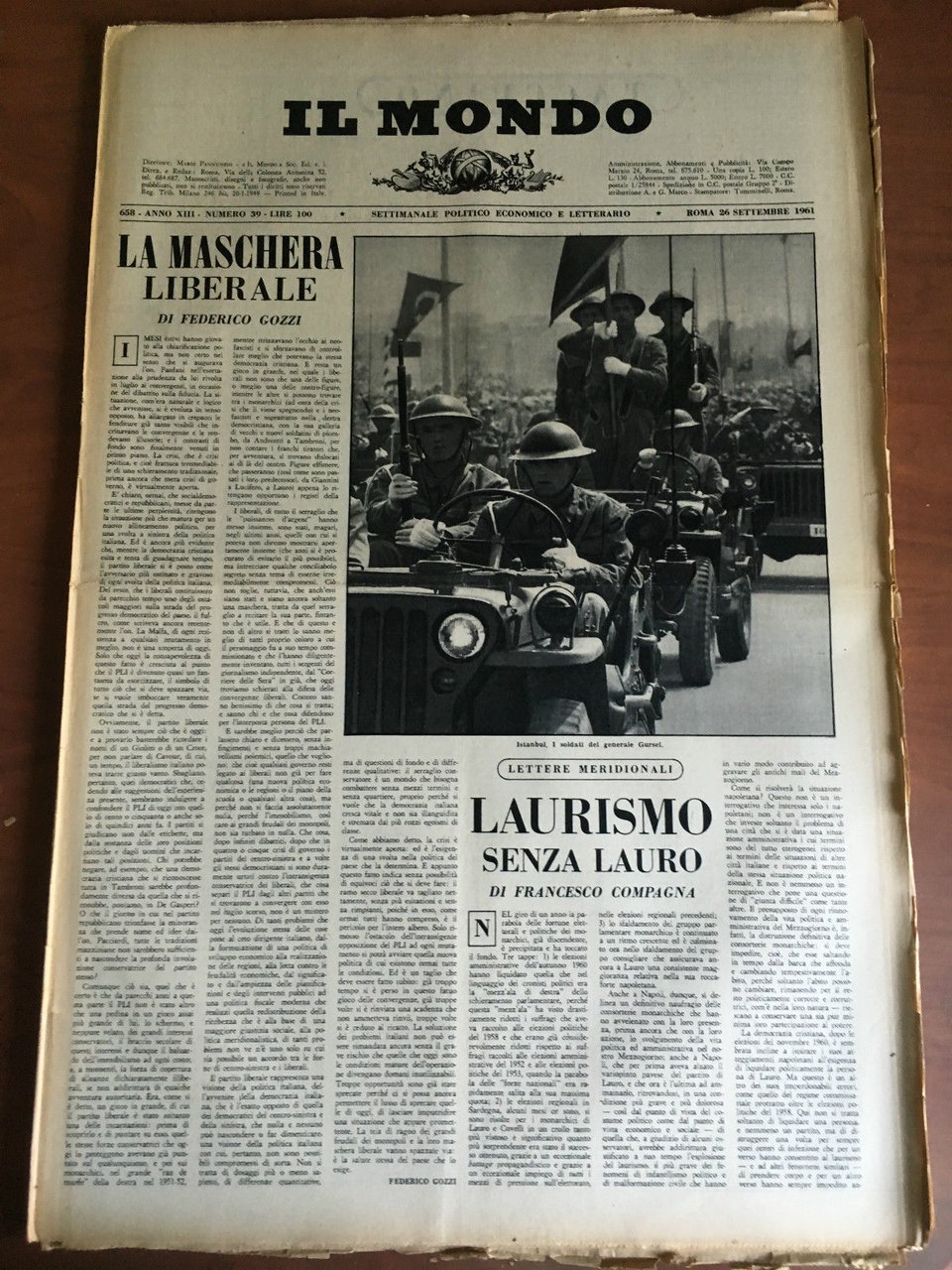 Il Mondo diretto da Mario Pannunzio 658 Anno XIII n^ …
