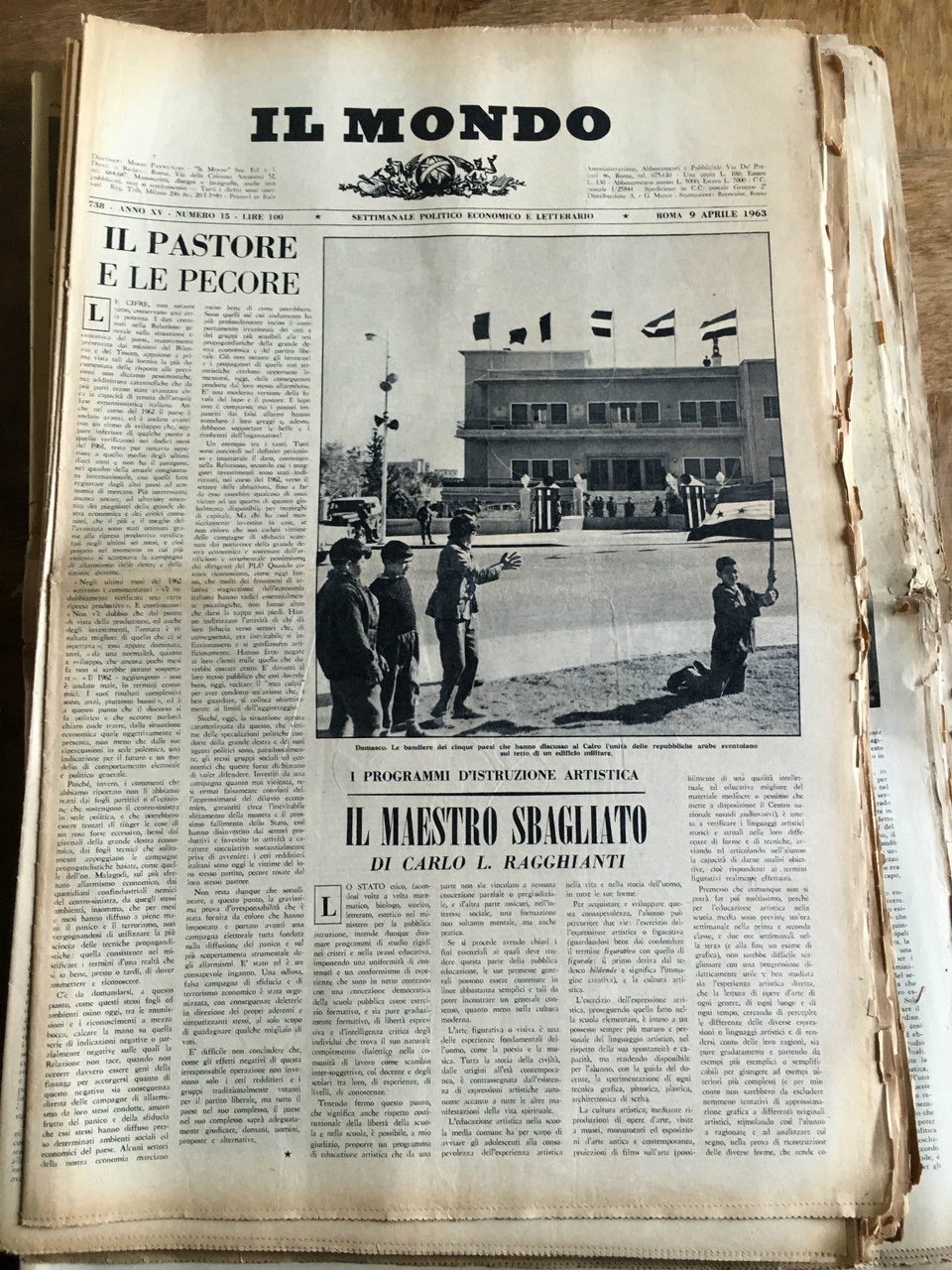 Il Mondo diretto da Mario Pannunzio 738 Anno XV n^ …