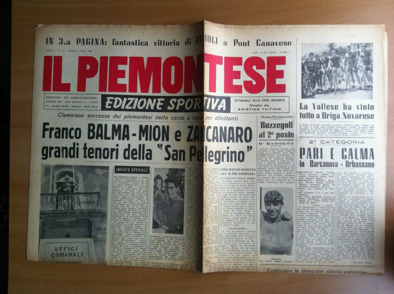 Il Piemontese edizione sportiva Anno 1 n^ 10 Martedì 4 …